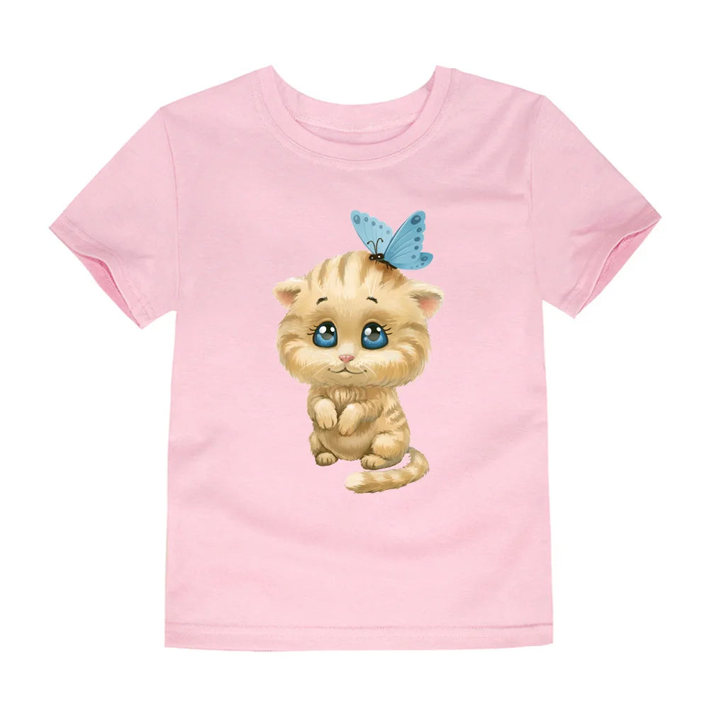 Camisetas con dibujos de arcoíris para niñas, ropa 2024 de algodón para verano, 2 a 3, 4, 5, 6, 7, 8, 9, 10, 11, 12, 13, 14 años, 100%