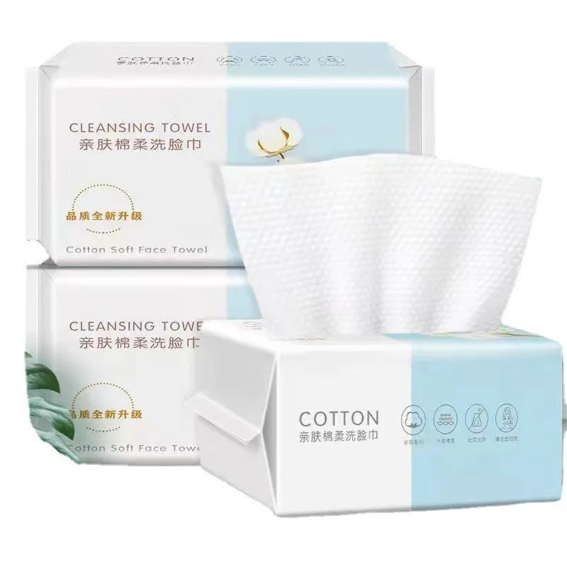 Toalla Facial Desechable con Diseño de Perlas, 100% Algodón, Suave, para Limpieza Facial, Reutilizable, Húmeda y Seca, No Tejida