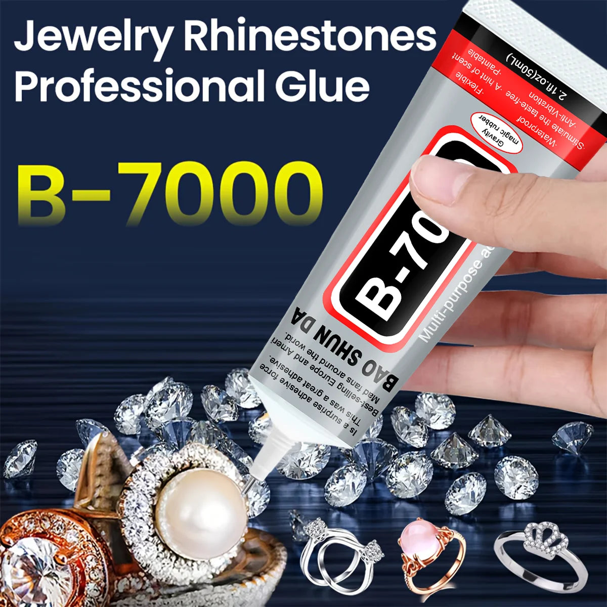 B7000 Pegamento 15/25/50/110 ml Adhesivo reparador de resina epoxi  Pantalla táctil de teléfono móvil Joyería Artesanía Herramienta de pegamento líquido para bricolaje con salida de aguja fina, transparente, ecológico