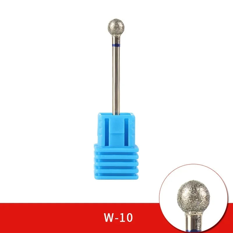Brocas de cerámica para uñas de diamante, fresa para manicura, limas rotativas para cutículas izquierda y derecha, herramientas de accesorios para uñas DIY