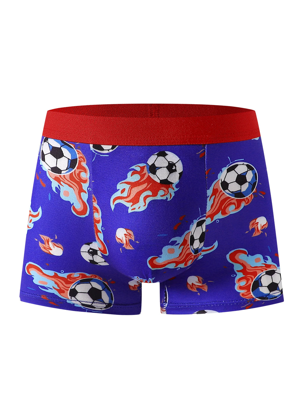 Conjunto mixto de 5 piezas de ropa interior para niños con estampado de fútbol, suave y cómoda, adecuada para estudiantes de primaria, ropa informal para el hogar y deportes, para niños de 4 a 8 años