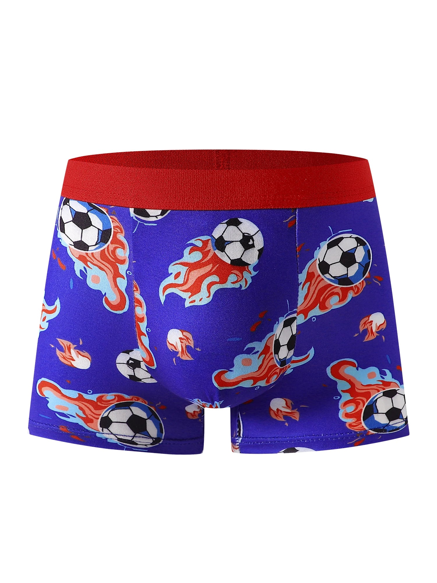 Conjunto mixto de 5 piezas de ropa interior para niños con estampado de fútbol, suave y cómoda, adecuada para estudiantes de primaria, ropa informal para el hogar y deportes, para niños de 4 a 8 años