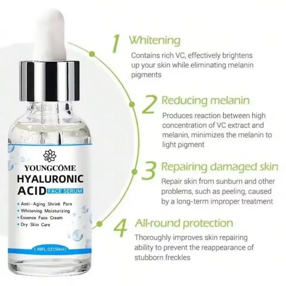 El ácido hialurónico ilumina el tono de la piel, reduce la piel seca hidratante Facial, hace que su piel suaviza productos coreanos para el cuidado de la piel