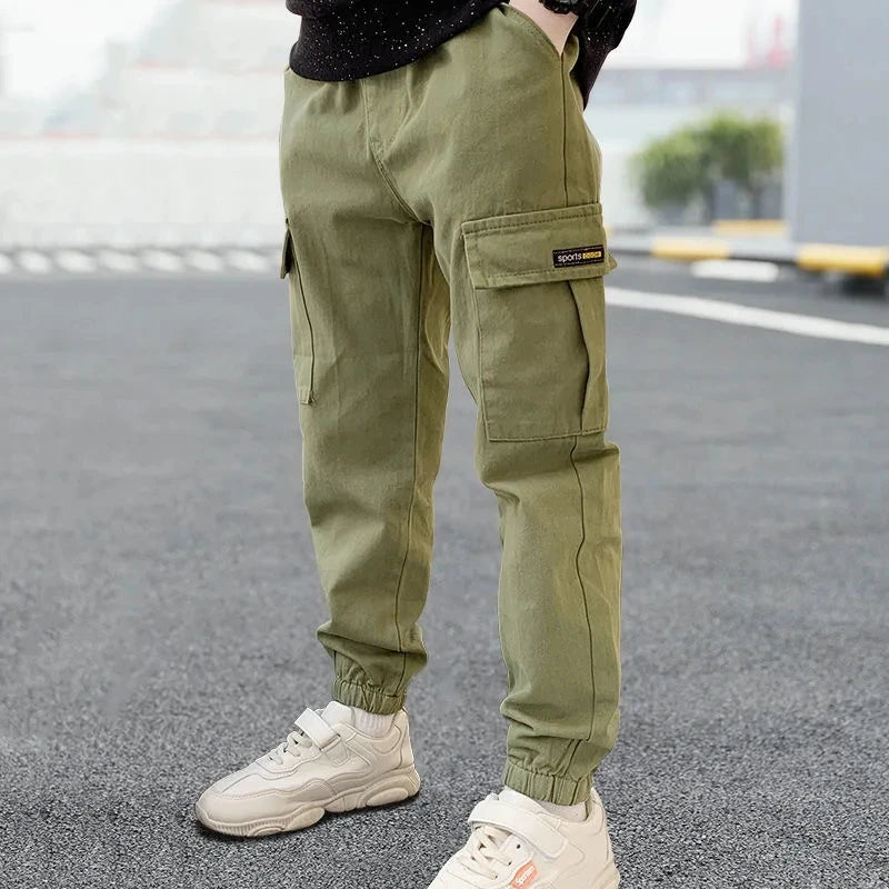 2025 nueva primavera otoño pantalones para niños pantalones casuales de estilo largo para niños de 3 a 12 años pantalones deportivos para niños adolescentes al aire libre