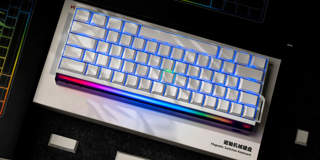 Teclado Veekos Shine60 60% AGRB con Lightbox rt0.01 mm interruptor magnético 8K tipo C con cable e-sports Gaming Teclado mecánico