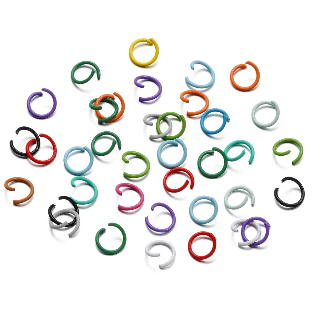 100 unids/lote 1,2x10mm anillos abiertos coloridos conector de anillo de salto dividido para hacer joyería Diy accesorios suministros