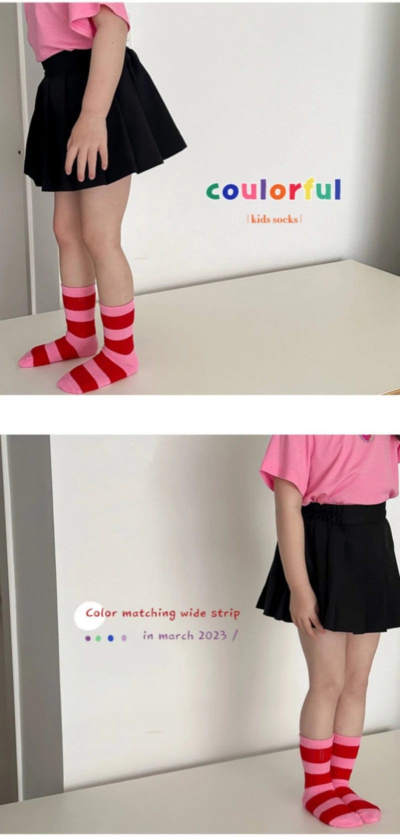 Horetong, 3 par/lote, calcetines de verano para niños de 1 a 12 años, calcetines de algodón a la moda para bebés, calcetines transpirables a rayas con contraste de colores