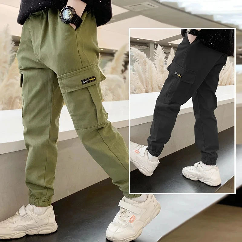 2025 nueva primavera otoño pantalones para niños pantalones casuales de estilo largo para niños de 3 a 12 años pantalones deportivos para niños adolescentes al aire libre