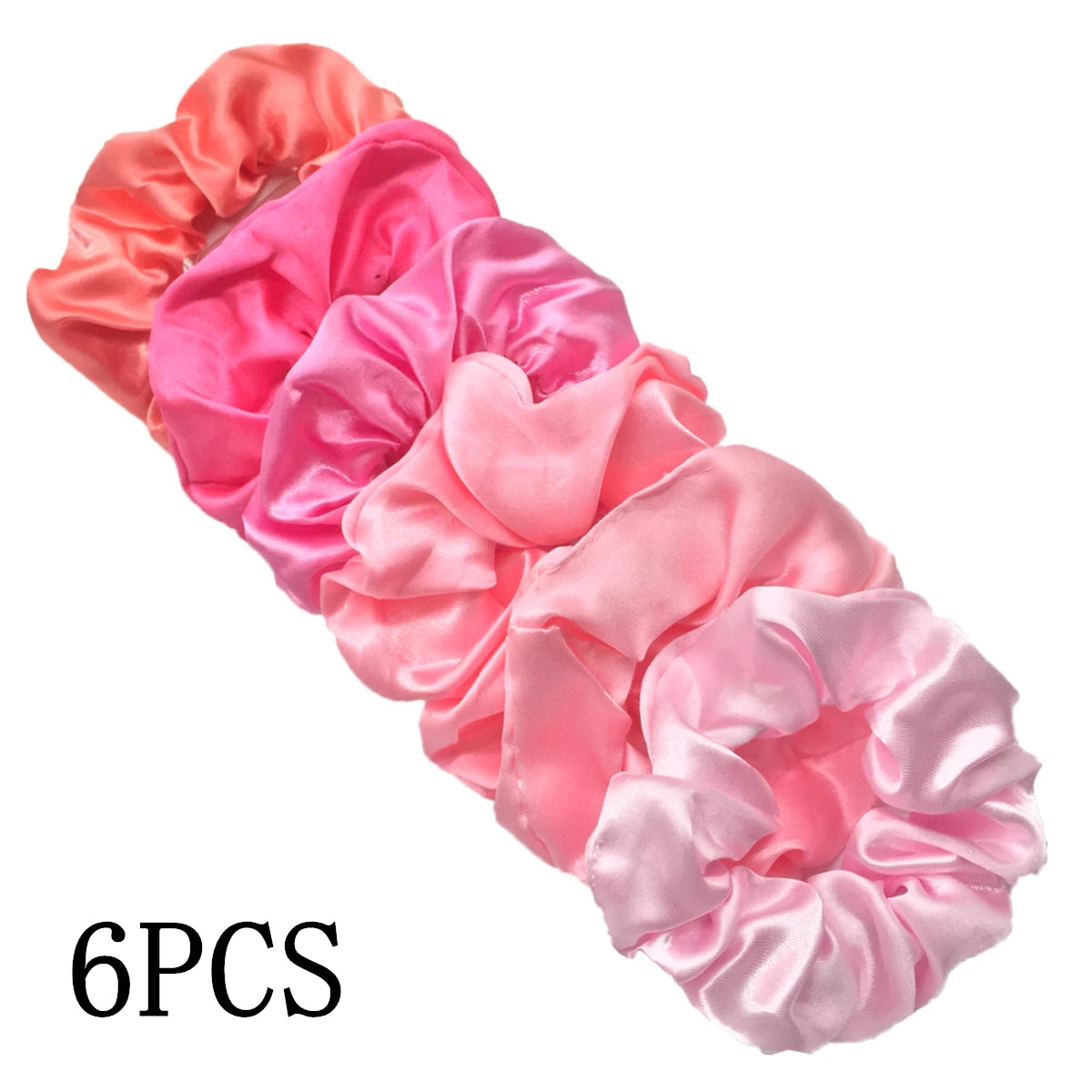 6 unids/lote, bandas para el pelo, lazos, cuerdas, soporte para cola de caballo para mujeres o niñas, accesorios, tocados de satén, Color sólido 100