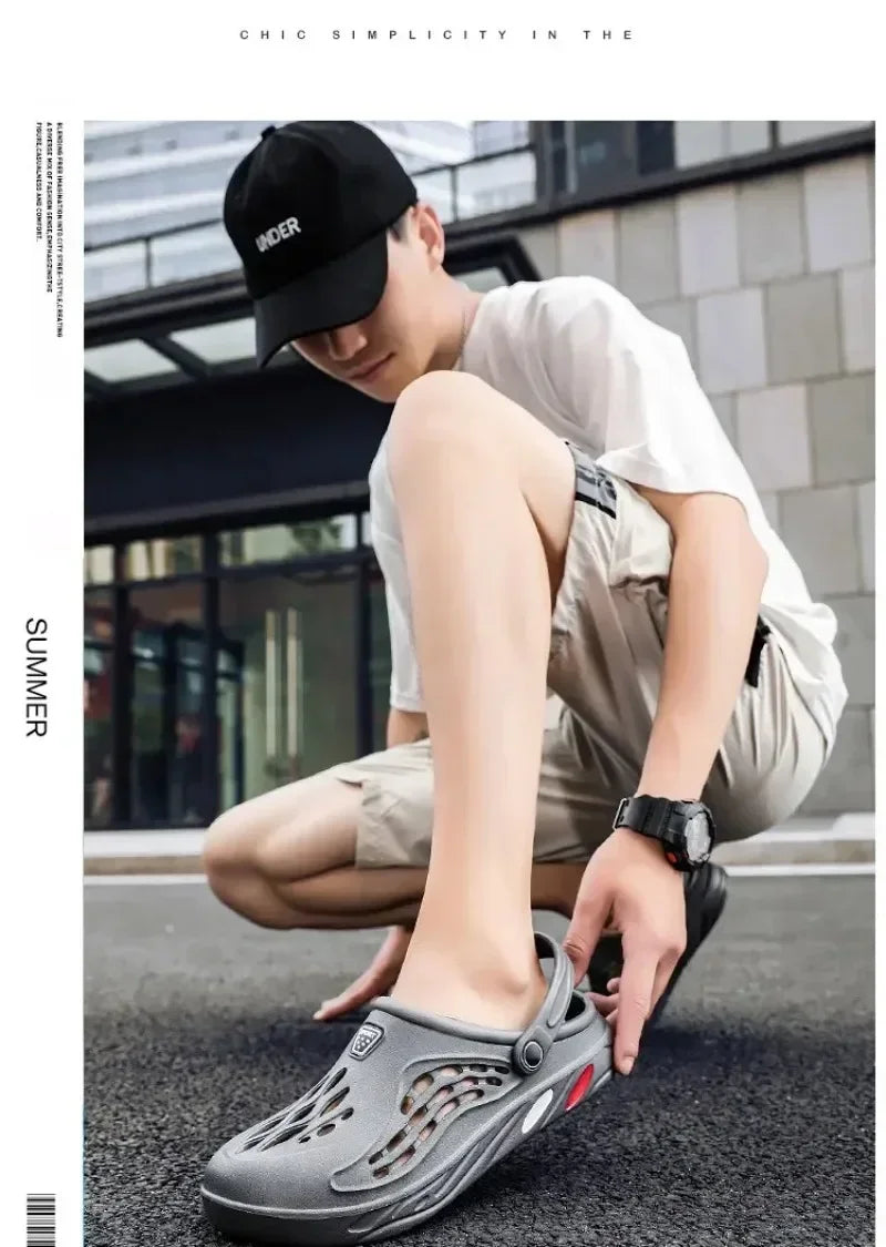 Sandalias al aire libre para hombres y mujeres Zuecos de verano Zapatillas EVA Tallas grandes 47 48 49 Zapatos de jardín para hombres Sandalias de playa Zuecos transpirables