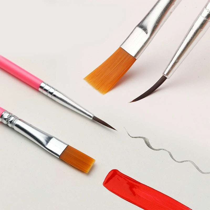 Pincel pintado a mano, pinceles pintura acrílica para nailon, juegos 10 piezas, juego pinceles