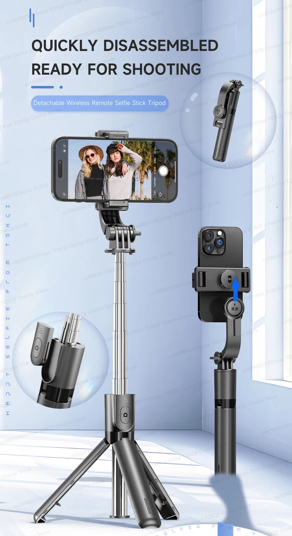 Trípode/palo Selfie F01, soporte para teléfono, Mini trípode portátil con Bluetooth inalámbrico para Android e Iphone, teléfono inteligente, disparo Vlog