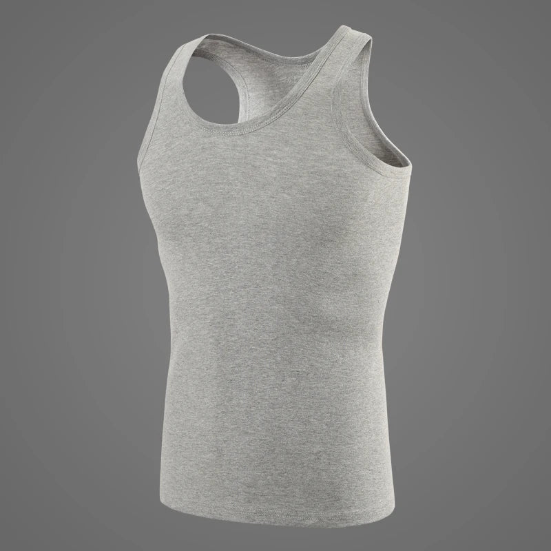 Chaleco de talla grande de Color sólido para las cuatro estaciones para hombre, Top cómodo de algodón puro para deportes juveniles y Fitness, Base para mediana edad, 1/3 piezas