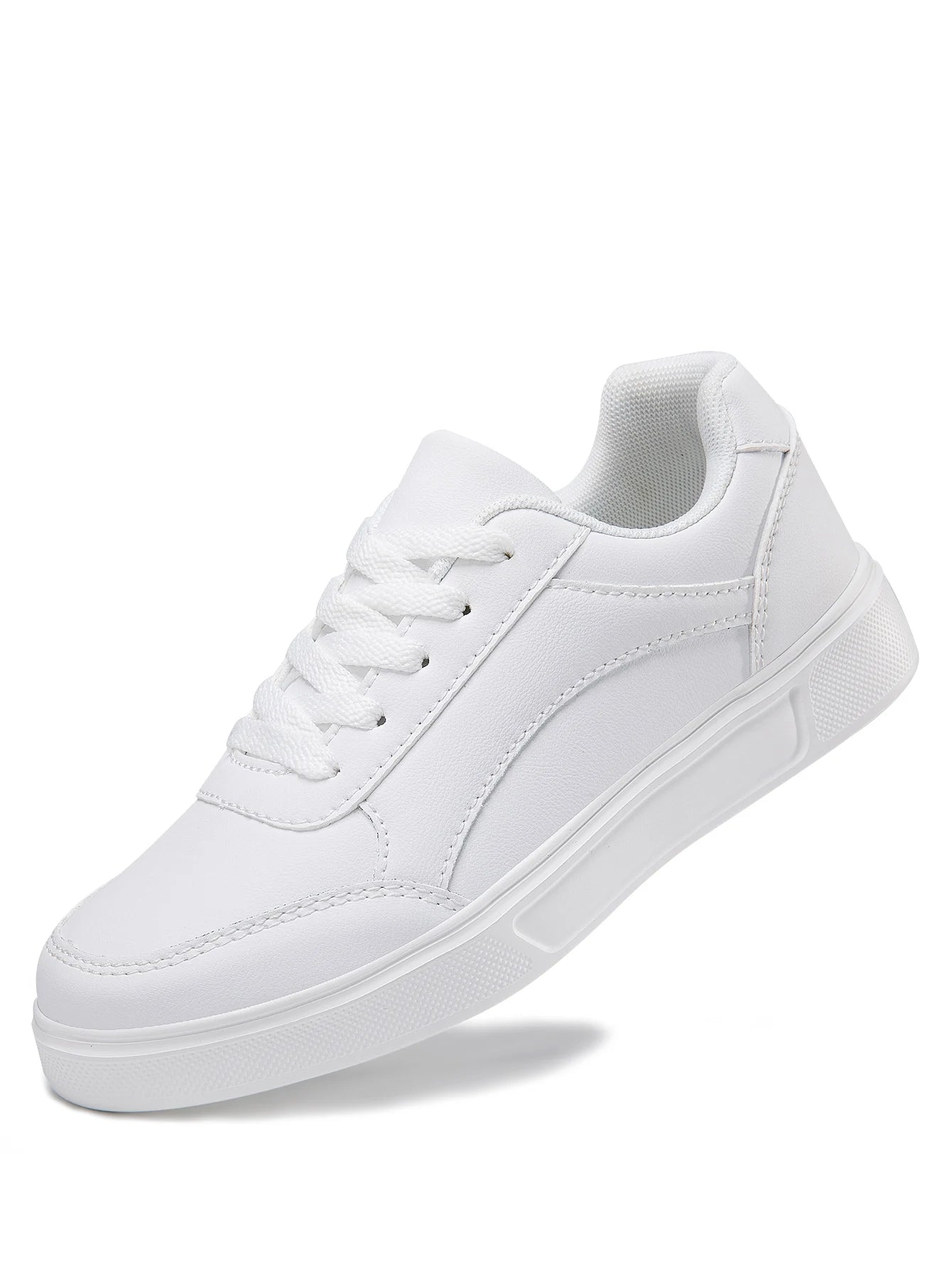 Baasploa Zapatillas de deporte informales para mujer Zapatillas de plataforma de cuero para mujer Zapatos de skate cómodos clásicos antideslizantes