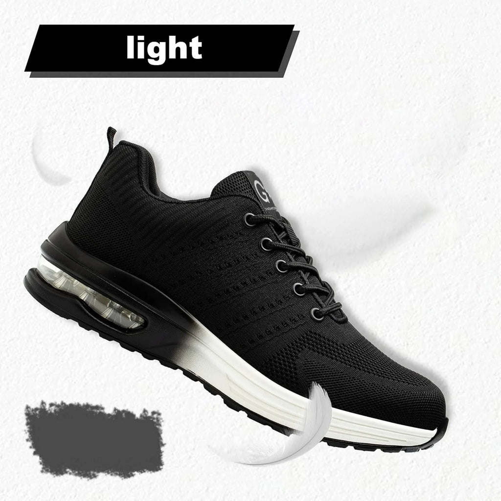 Zapatos de seguridad indestructibles para mujer, zapatos de trabajo con punta de acero antipinchazos, zapatillas ligeras antideslizantes con cojín de aire