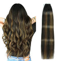 Extensiones de cabello con cinta Invisible, extensiones de cabello Remy Real para mujeres, postizos rectos de color rubio ceniza mezclado rubio platino