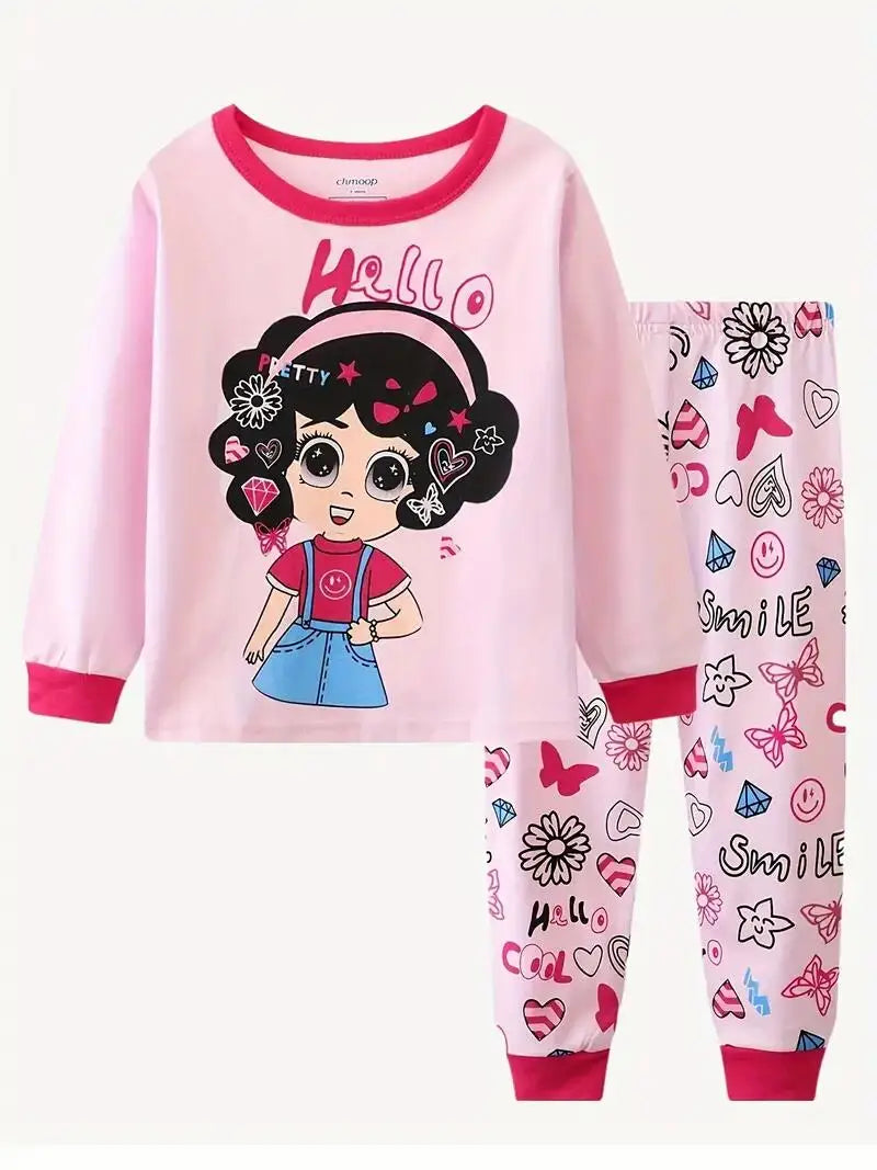 Conjunto de pijama con estampado de dinosaurio para niños, 2 piezas, informal