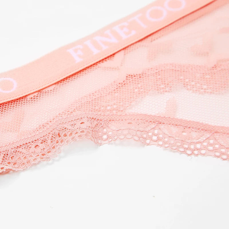3 uds FINETOO Tanga para mujer bragas de encaje Tanga Sexy para mujer ropa interior de cintura baja comodidad sólida calzoncillos femeninos lencería S-XL