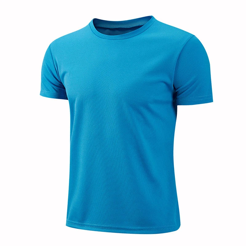Camiseta deportiva de manga corta de secado rápido para hombre y mujer, camisetas de gimnasio, camiseta de Fitness, camiseta para correr, ropa deportiva transpirable para adolescentes