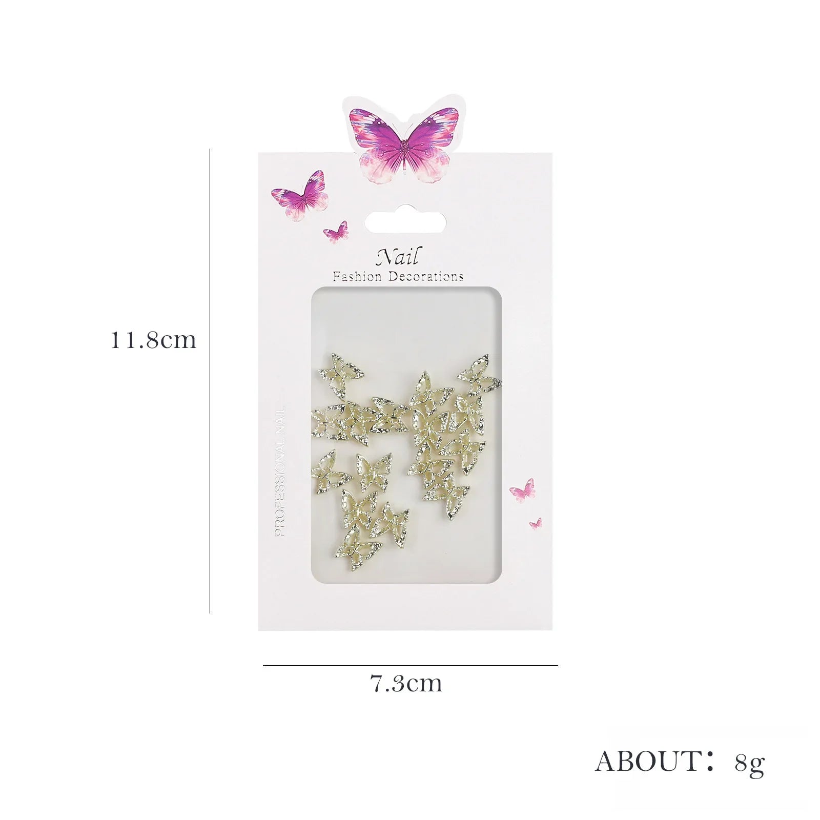 20 piezas de diamantes de imitación de mariposa de aleación para uñas, arte de uñas estereoscópico 3D, accesorios de diseño de manicura DIY de lujo