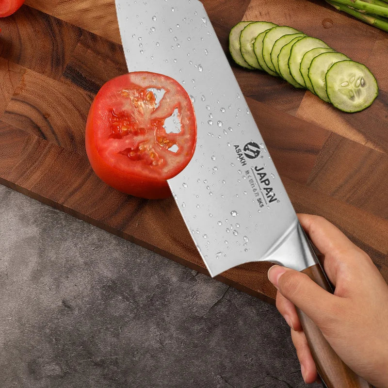 Juego de cuchillos de cocina de acero inoxidable, cuchillo para cortar carne, pescado, verduras, cuchillo de carnicero, cuchillo de Chef japonés con caja de regalo