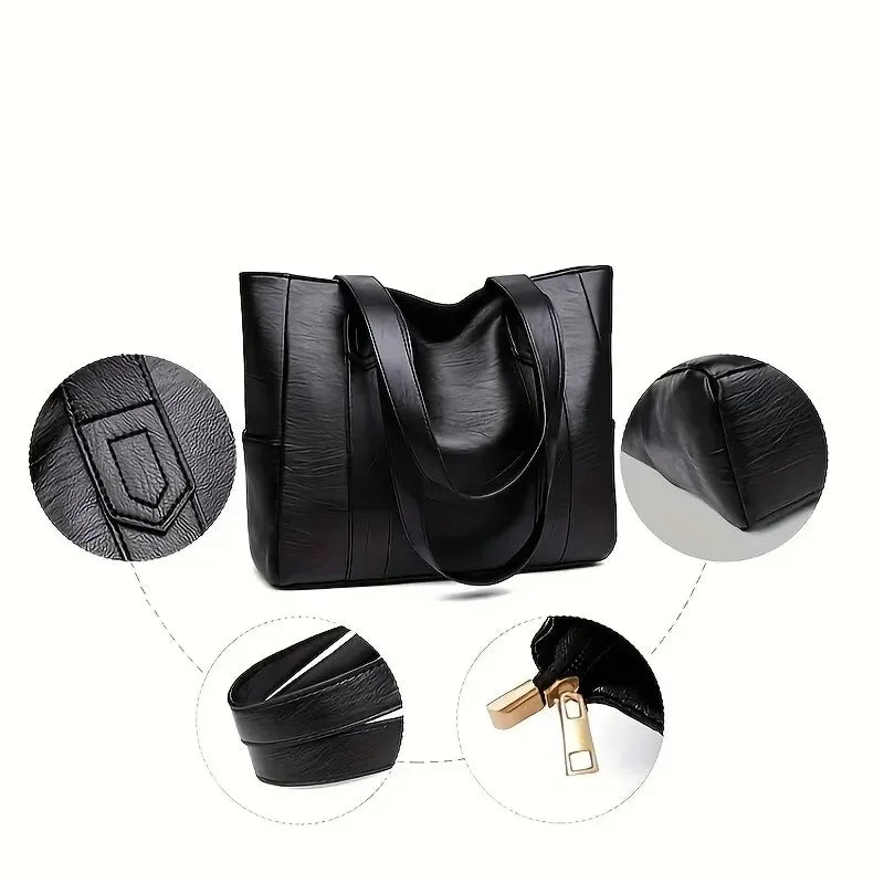 Bolso de mano grande Vintage con capacidad de 2025, bolso informal de hombro vegano Retro para mujer para ir al trabajo