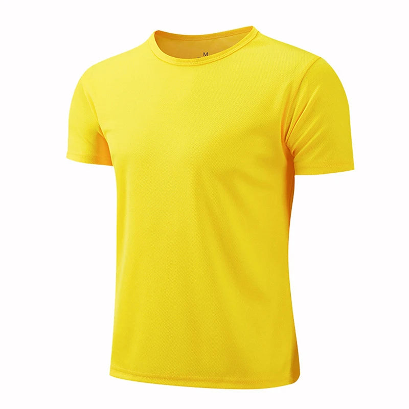 Camiseta deportiva de manga corta de secado rápido para hombre y mujer, camisetas de gimnasio, camiseta de Fitness, camiseta para correr, ropa deportiva transpirable para adolescentes