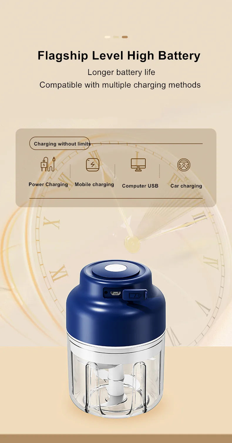 Máquina eléctrica de puré de ajo, Mini prensa de ajo inalámbrica, máquina automática de agitación y pelado, extractor de ajo de cocina