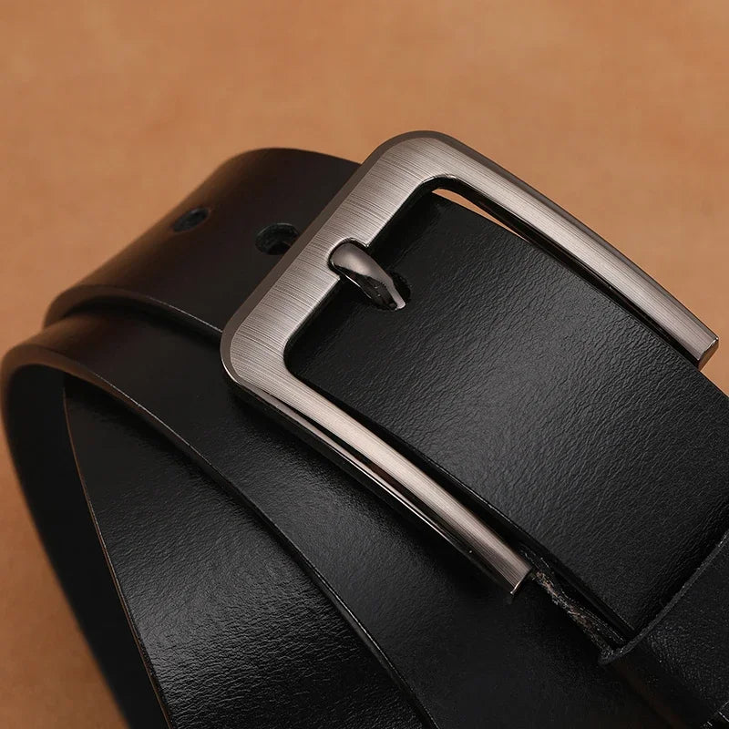 Cinturones masculinos de cuero genuino de alta calidad con hebilla grande y larga, cintura para hombre 110 120 130 140 150 160 170cm, cinturones de talla grande para hombre