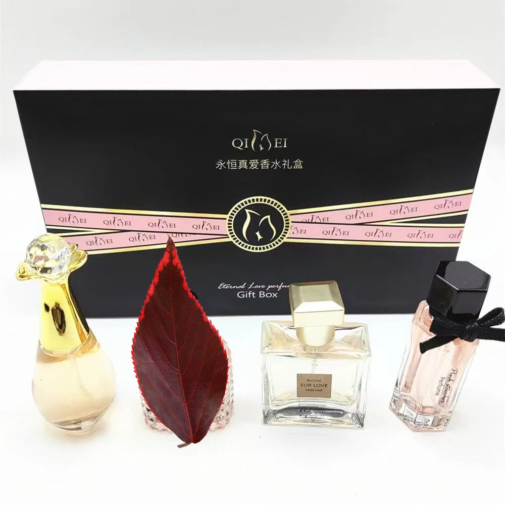 Perfume de Marca de Lujo para Mujer, Eau de Parfum, Caja de Regalo de 4 Piezas, 100 ml, Perfumes de Mujer, Aroma Floral Frutal Fresco y Natural en Spray