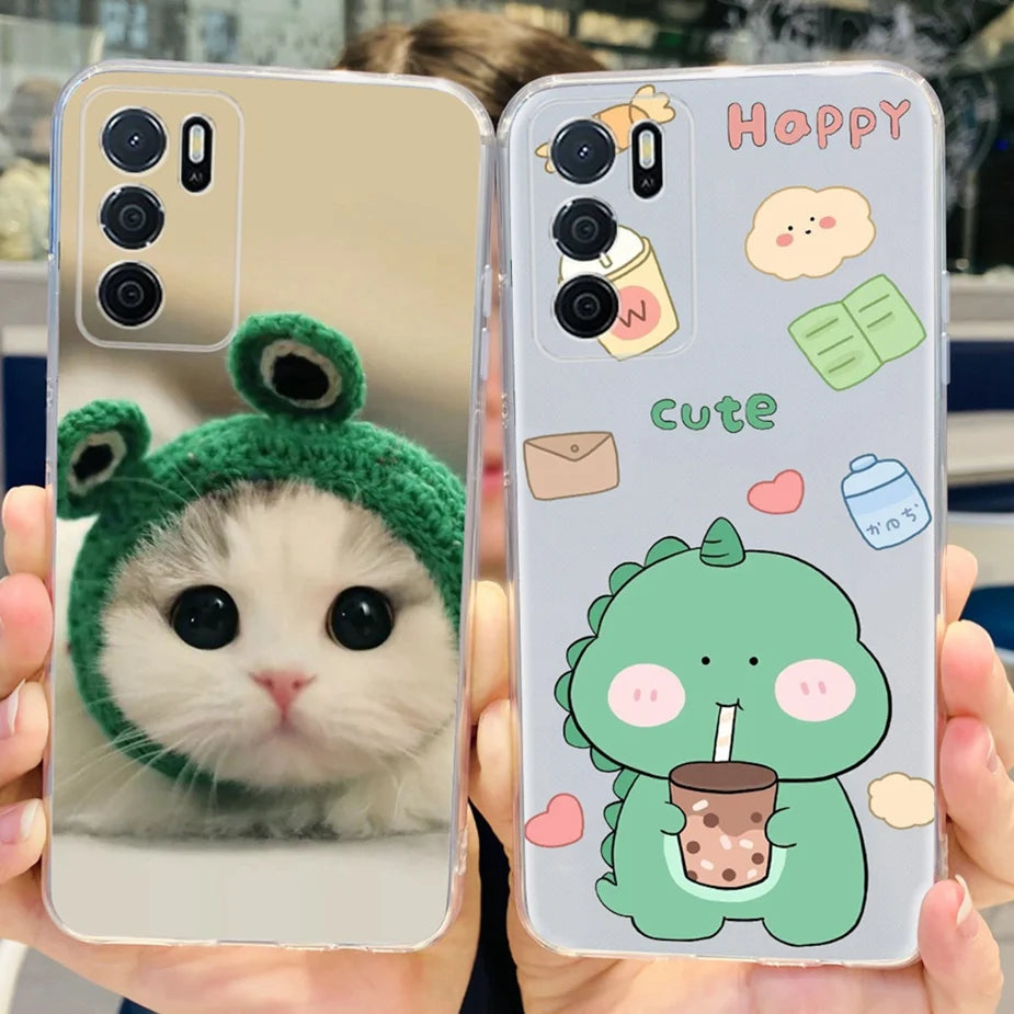 Para Oppo A16 A16s funda elegante pintada contraportada suave funda de teléfono delgada para Oppo A16s OppoA16 s CPH2269 Coque Fundas carcasa de parachoques