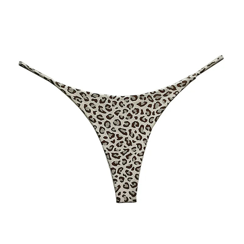 Bragas de algodón con estampado de leopardo para mujer, bragas sexis, Tanga de cintura baja, Bikini con espalda en T, ropa interior sin costuras, lencería femenina, talla S-XXL
