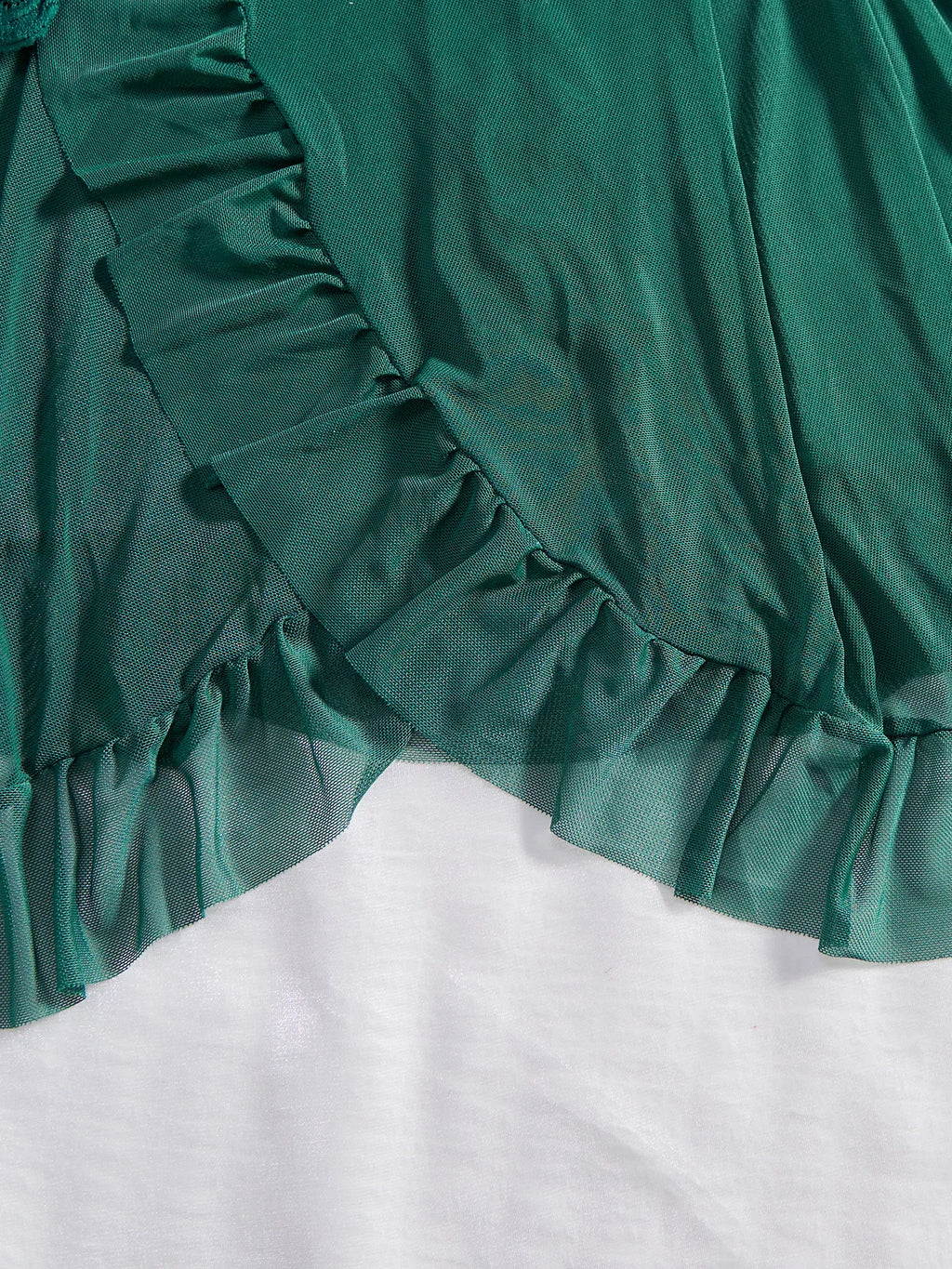 Conjunto de 2 uds de camisón de encaje para mujer, ropa de casa exquisita, nuevo pijama verde para la noche, camisón transparente dividido, conjuntos de bragas con sujetador con cuello en V