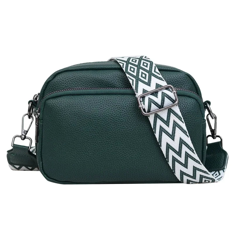 Bolso cruzado para mujer, diseño de moda espacial múltiple, gran capacidad, Material PU, bolso de hombro ligero