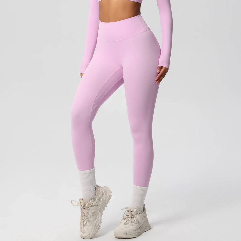 Mallas de Yoga de cintura alta para mujer, mallas con sensación desnuda, Fitness, correr, pantalones de Yoga, mallas ajustadas de gimnasio energético, mallas de entrenamiento informales