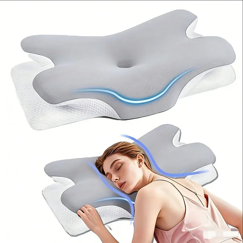 Almohada Ergonómica para el Cuello 2026 |   Transpirable |   Soporte Cervical, Diseño |   Para Dormir Boca Arriba y de Lado |   Padres y Ancianos