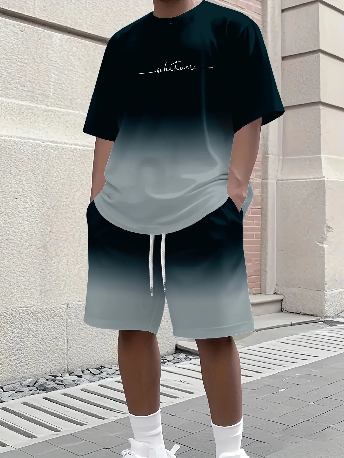 Conjunto de Camiseta y Pantalones Cortos Casuales de Verano para Hombre 2026, Conjunto Deportivo, Camiseta de Manga Corta de Talla Grande, Pantalones Cortos con Bolsillo con Cordón