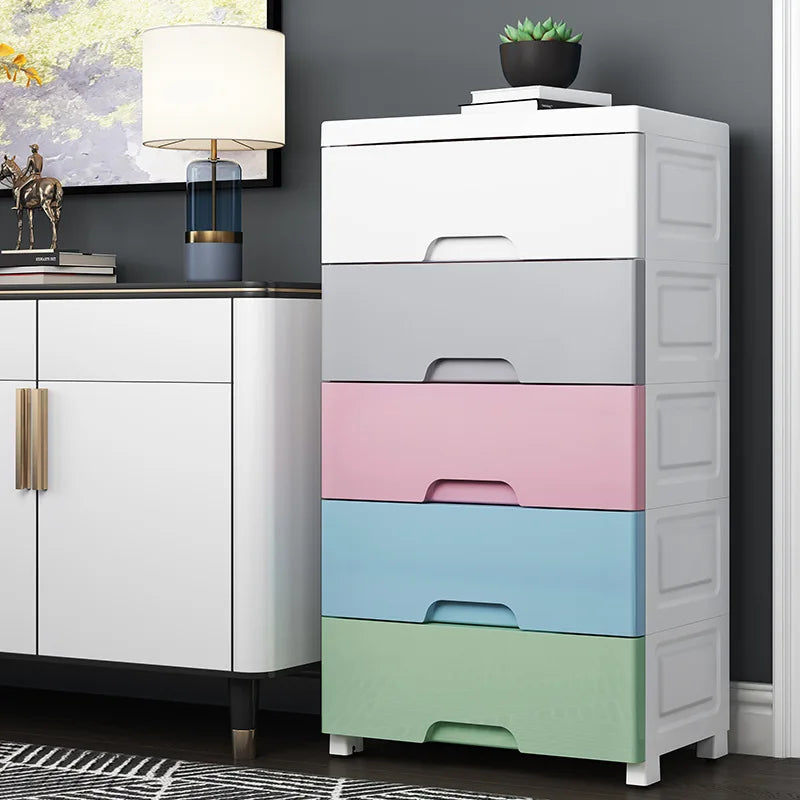 Cajonera Ultra Ancha de 48-58 cm con Color Degradado, Armario de Plástico para Niños, Unidad de Almacenamiento para el Hogar, Cómoda con Cajones
