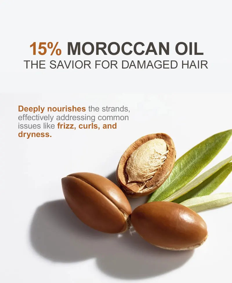 PURC-tratamiento para el cabello dañado, aceite de argán marroquí, aminoácido, queratina, suavizante, champú sin sulfato, acondicionador, juego de cabello para coche