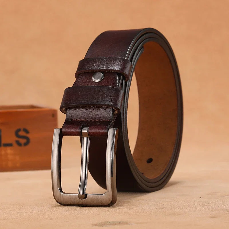 Cinturones masculinos de cuero genuino de alta calidad con hebilla grande y larga, cintura para hombre 110 120 130 140 150 160 170cm, cinturones de talla grande para hombre