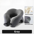 Almohada de viaje portátil en forma de U, almohadas para dormir de espuma viscoelástica, almohada para siesta en la oficina, cojín para el cuello de avión y coche, soporte ergonómico para la cabeza