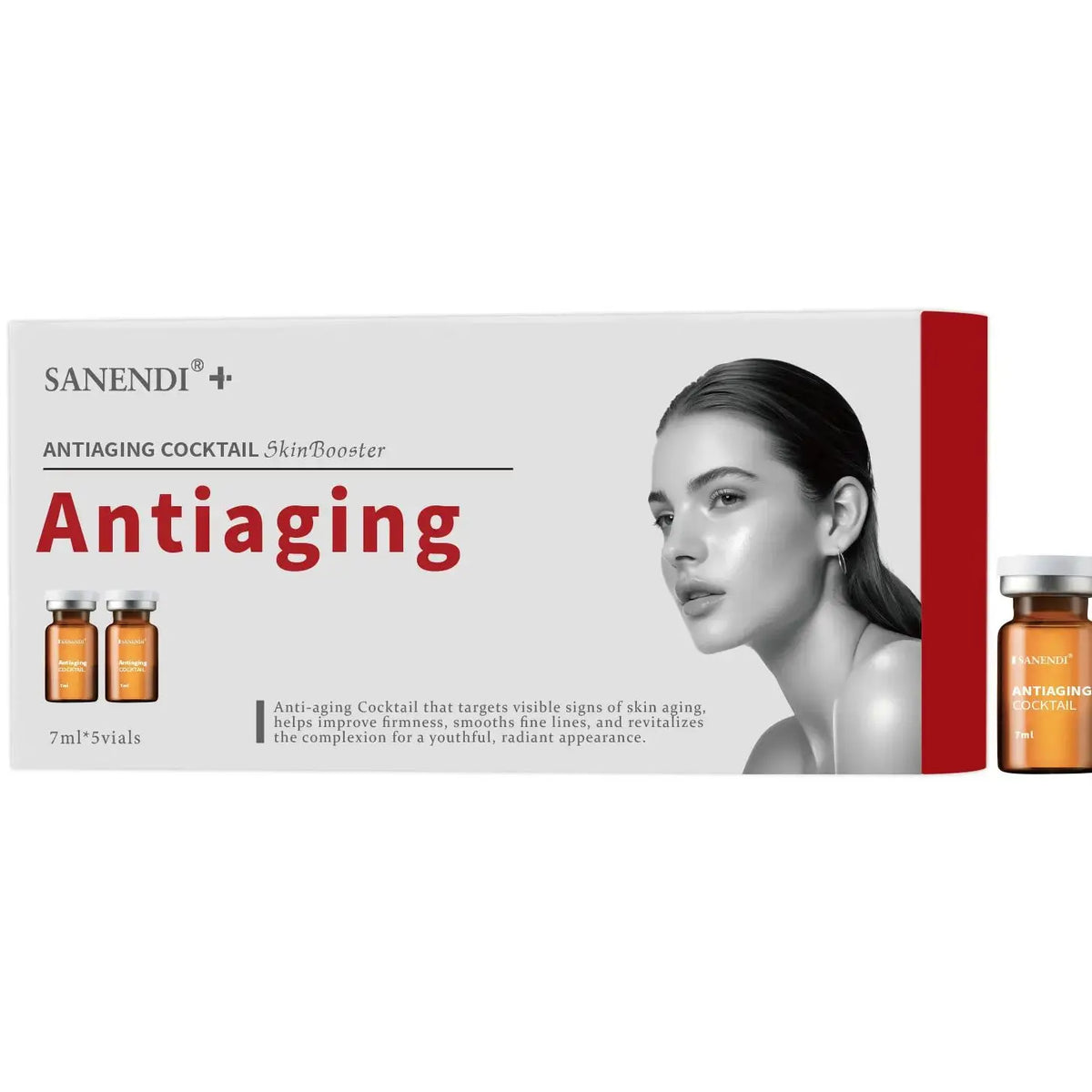 Suero de coquetel para la piel, ampolla Facial Dermapen, ácido hialurónico hidratante, pigmento antienvejecimiento, juego de cuidado de la piel, 7ml x 5 viales