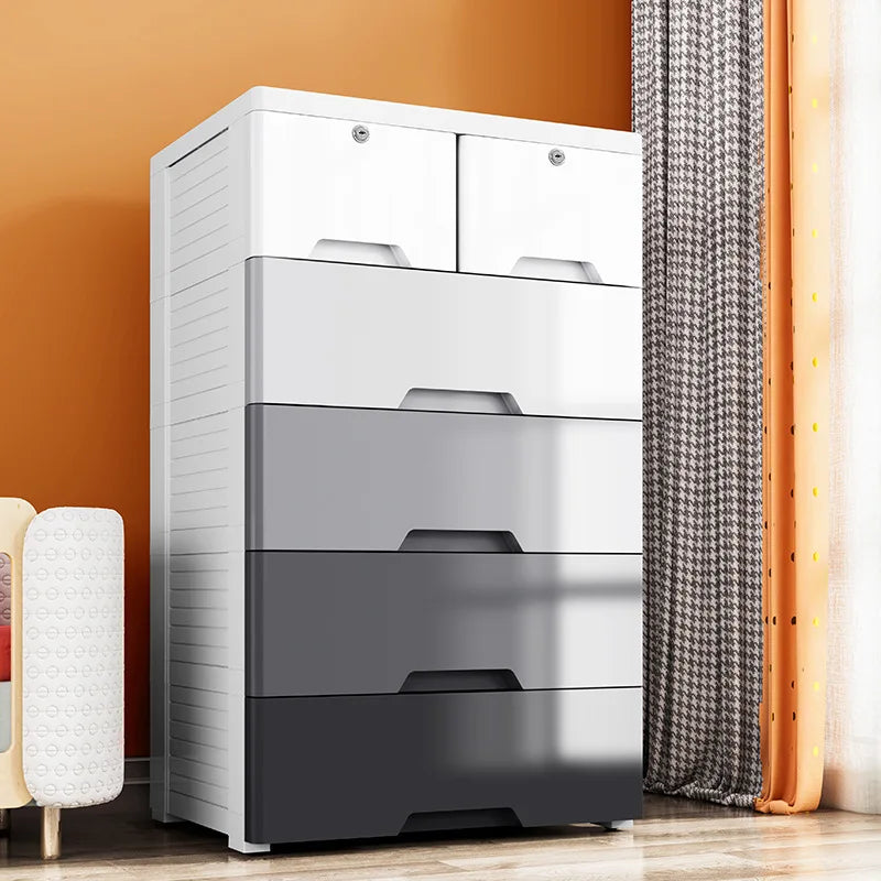 Cajonera Ultra Ancha de 48-58 cm con Color Degradado, Armario de Plástico para Niños, Unidad de Almacenamiento para el Hogar, Cómoda con Cajones