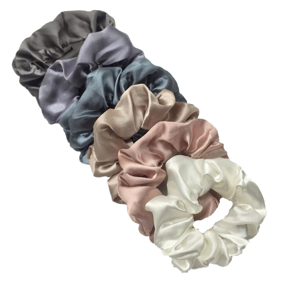 6 unids/lote, bandas para el pelo, lazos, cuerdas, soporte para cola de caballo para mujeres o niñas, accesorios, tocados de satén, Color sólido 100