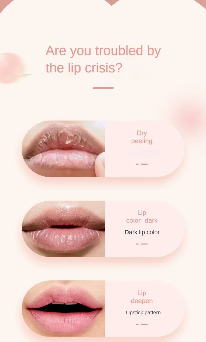 Bálsamo labial de Color melocotón, lápiz labial con cambio de temperatura de cristal, brillo de labios hidratante de larga duración, maquillaje, cuidado de labios, cosmético de reparación
