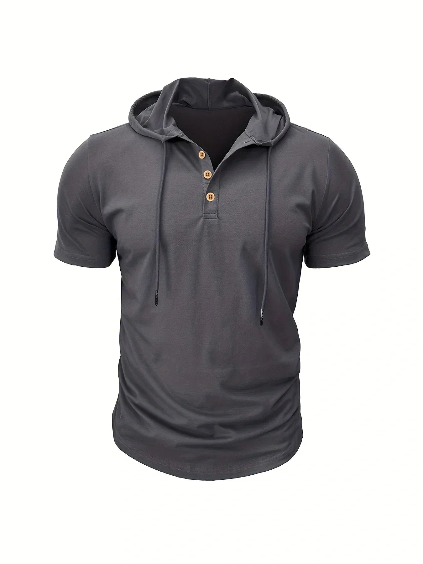 Camiseta ajustada de verano para hombre, camisetas de manga corta con capucha para Fitness, Sudadera con capucha ligera para hombre, camisetas deportivas transpirables para Fitness