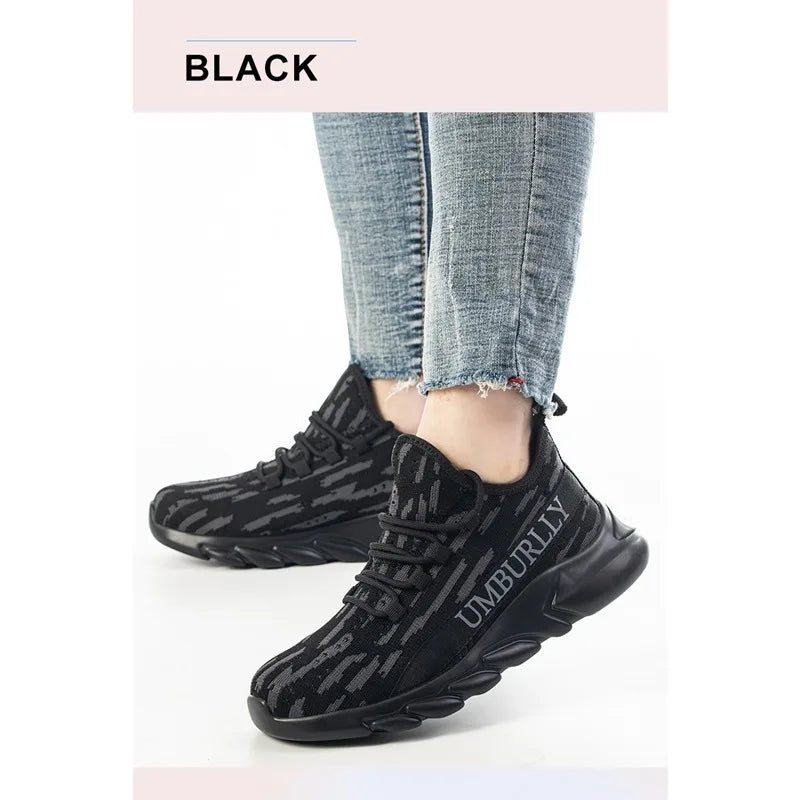 Zapatos de protección laboral para mujer, antigolpes, antiperforación, ligeros, transpirables, duraderos, cómodos zapatos de trabajo