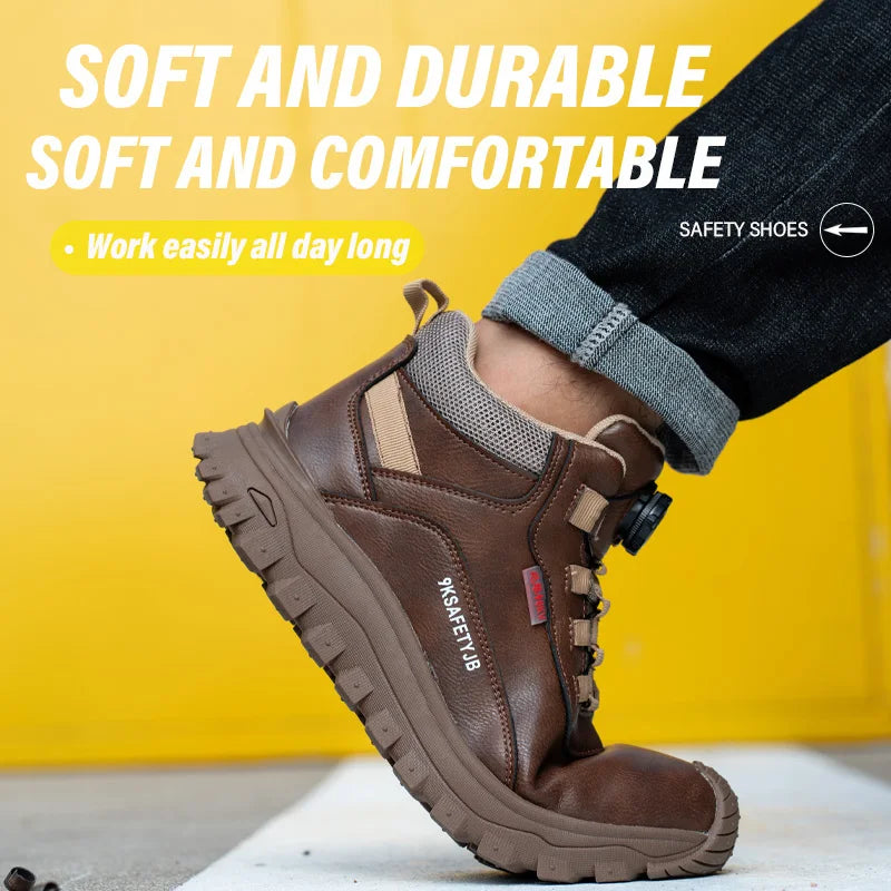 Zapatos de seguridad para el trabajo con aislamiento de 6KV, botas de trabajo impermeables antideslizantes para hombres y mujeres, botas de seguridad con protección de botón giratorio, talla 47 48