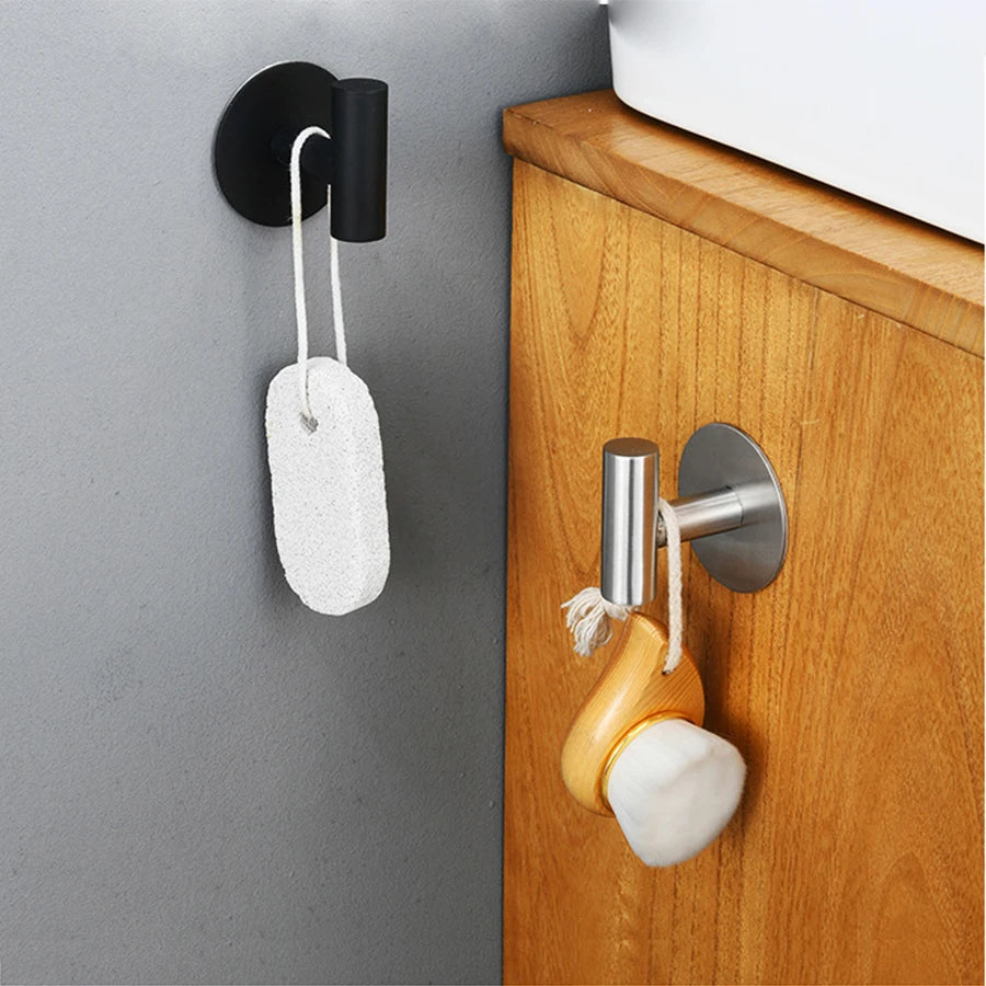 Adhesivo de Ganchillo para Mural de Acero Inoxidable, Adhesivo para Vestidos, Perchas, Accesorios de Almacenamiento de Cocina, 1/2 Piezas