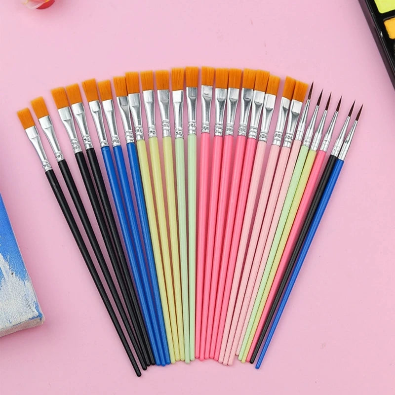 Pincel pintado a mano, pinceles pintura acrílica para nailon, juegos 10 piezas, juego pinceles